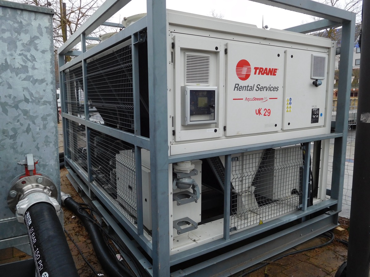 Groupe froid Trane installé sur site